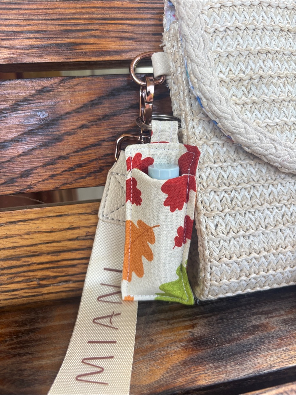 Leaf Keychain Chapstick Holder